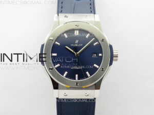 Classic Fusion 42mm SS APSF 1:1 Best Edition Blue Dial On Gummy Strap A2892
