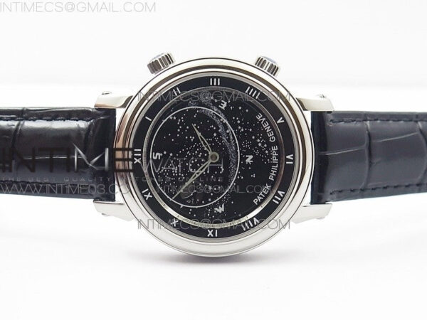 6104P Moon SS Black Dial on Black Leather Strap A240 V2 – Bild 3