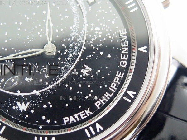 6104P Moon SS Black Dial on Black Leather Strap A240 V2 – Bild 5