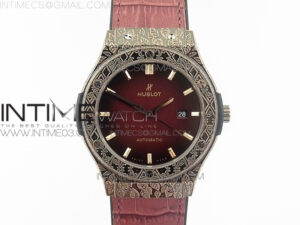 Classic Fusion 45mm RG Engravings Case SRF Best Edition Red dial On Red Gummy Strap A2892(Free box)