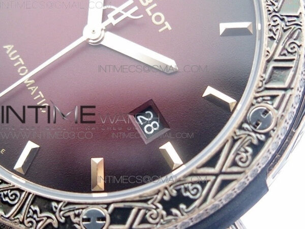 Classic Fusion 45mm RG Engravings Case SRF Best Edition Red dial On Red Gummy Strap A2892(Free box) – Bild 5