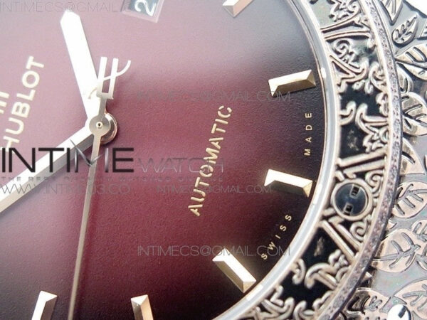 Classic Fusion 45mm RG Engravings Case SRF Best Edition Red dial On Red Gummy Strap A2892(Free box) – Bild 6