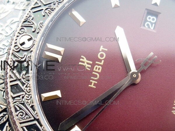 Classic Fusion 45mm RG Engravings Case SRF Best Edition Red dial On Red Gummy Strap A2892(Free box) – Bild 7