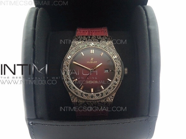 Classic Fusion 45mm RG Engravings Case SRF Best Edition Red dial On Red Gummy Strap A2892(Free box) – Bild 16