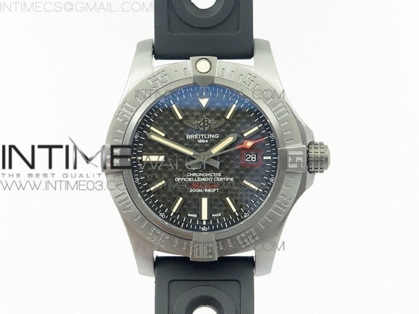 AVENGER BLACKBIRD V17311 Ti DLC 1:1 Best Edition Black CF Dial on Nylon Strap A2824