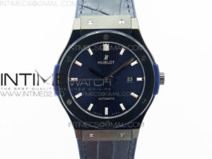 Classic Fusion 45mm DLC SRF Best Edition Blue dial On Blue Gummy Strap A2892