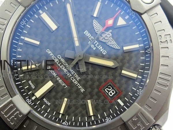AVENGER BLACKBIRD V17311 Ti DLC 1:1 Best Edition Black CF Dial on Nylon Strap A2824 – Bild 4