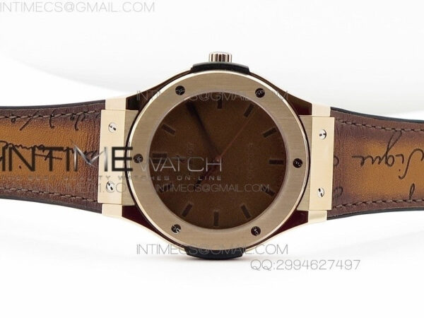 Classic Fusion 45mm RG Berluti Scritto SRF Best Edition Brown Leather Dial On Gummy Strap A2892 – Bild 3