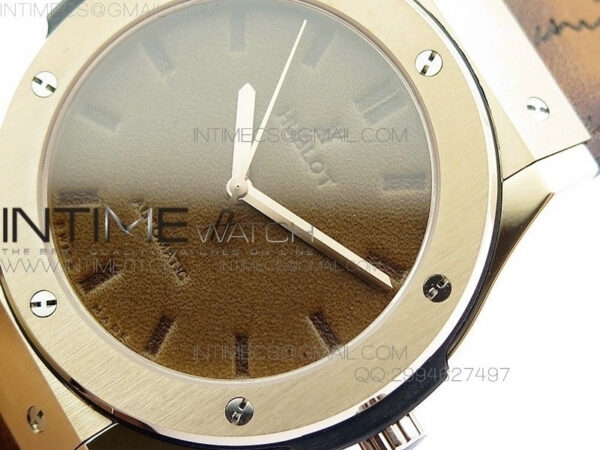 Classic Fusion 45mm RG Berluti Scritto SRF Best Edition Brown Leather Dial On Gummy Strap A2892 – Bild 4