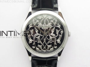 Classic 5088 100P Engraved Case FLF Best Edition Engraved Dial on Black Leather strap Cal.240