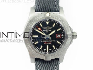 AVENGER BLACKBIRD V17311 Ti DLC 1:1 Best Edition Black Dial on Nylon Strap A2824