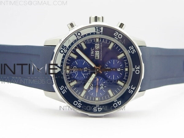 Aquatimer Chrono SS BLS Best Edition Blue Dial on Blue Rubber Strap A7750 – Bild 3