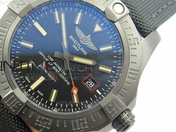 AVENGER BLACKBIRD V17311 Ti DLC 1:1 Best Edition Black Dial on Nylon Strap A2824 – Bild 4