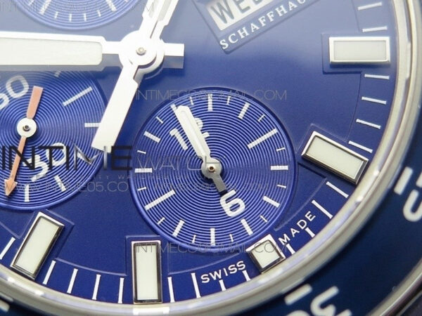 Aquatimer Chrono SS BLS Best Edition Blue Dial on Blue Rubber Strap A7750 – Bild 5