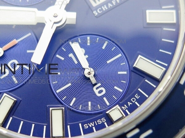 Aquatimer Chrono SS BLS Best Edition Blue Dial on Blue Rubber Strap A7750 – Bild 6