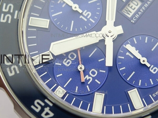 Aquatimer Chrono SS BLS Best Edition Blue Dial on Blue Rubber Strap A7750 – Bild 7