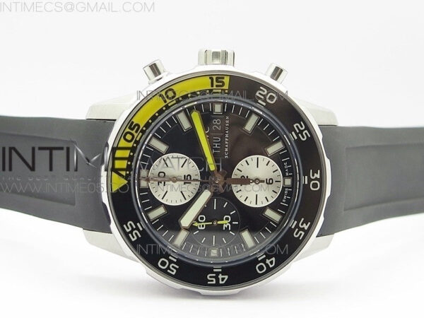 Aquatimer Chrono SS BLS Best Edition Black Dial on Black Rubber Strap A7750 – Bild 3