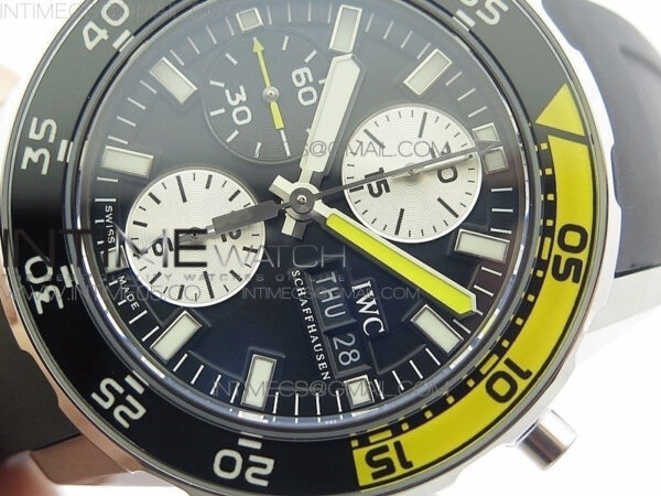 Aquatimer Chrono SS BLS Best Edition Black Dial on Black Rubber Strap A7750 – Bild 4