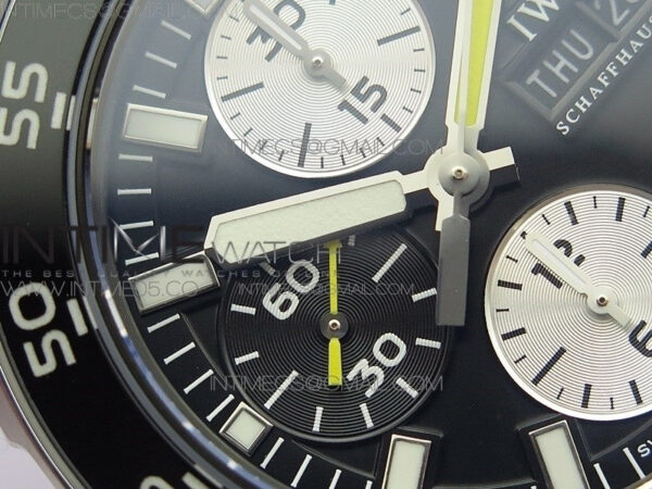 Aquatimer Chrono SS BLS Best Edition Black Dial on Black Rubber Strap A7750 – Bild 7