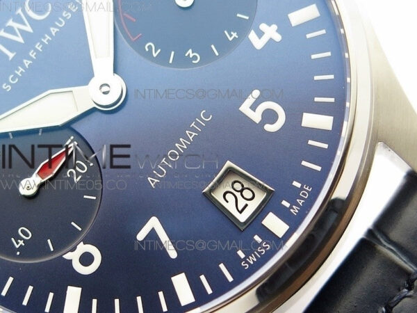 Big Pilot IW501008 Real PR SS ZF 1:1 Best Edition Blue Dial on Blue Leather Strap A51111 – Bild 5