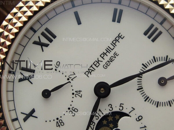Calatrava 5057 Cortina Watch 50th Anniversary RG YSF 1:1 Best Edition White Dial on Black Leather Strap A240 – Bild 7