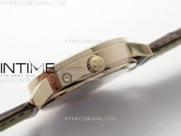 Calatrava 5057 Cortina Watch 50th Anniversary RG YSF 1:1 Best Edition White Dial on Black Leather Strap A240 – Bild 8