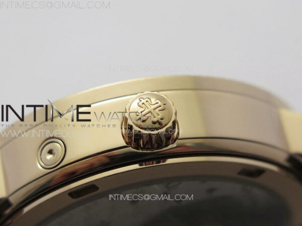 Calatrava 5057 Cortina Watch 50th Anniversary RG YSF 1:1 Best Edition White Dial on Black Leather Strap A240 – Bild 9
