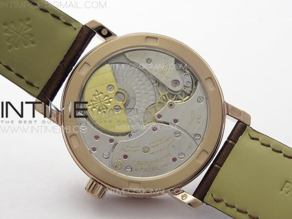 Calatrava 5057 Cortina Watch 50th Anniversary RG YSF 1:1 Best Edition White Dial on Black Leather Strap A240 – Bild 17