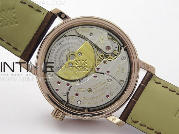 Calatrava 5057 Cortina Watch 50th Anniversary RG YSF 1:1 Best Edition White Dial on Black Leather Strap A240 – Bild 19