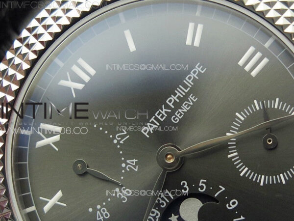Calatrava 5057 Cortina Watch 50th Anniversary SS YSF 1:1 Best Edition Gray Dial on Black Leather Strap A240 – Bild 7