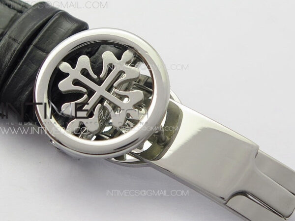 Calatrava 5057 Cortina Watch 50th Anniversary SS YSF 1:1 Best Edition Gray Dial on Black Leather Strap A240 – Bild 25