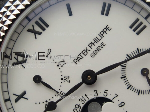 Calatrava 5057 Cortina Watch 50th Anniversary SS YSF 1:1 Best Edition White Dial on Black Leather Strap A240 – Bild 7