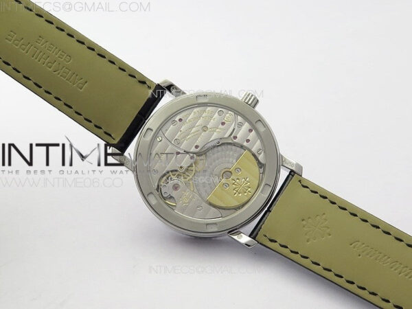 Calatrava 5057 Cortina Watch 50th Anniversary SS YSF 1:1 Best Edition White Dial on Black Leather Strap A240 – Bild 16