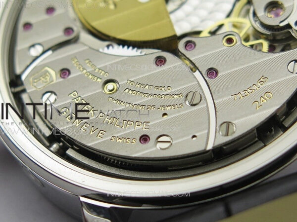 Calatrava 5057 Cortina Watch 50th Anniversary SS YSF 1:1 Best Edition White Dial on Black Leather Strap A240 – Bild 21