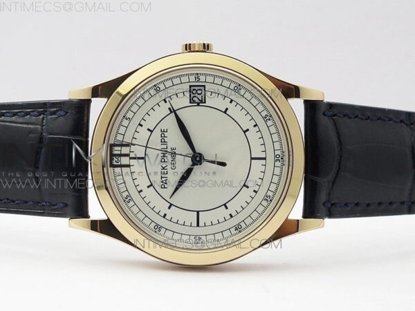 Calatrava 5296R RG ZF 1:1 Best Edition White Dial Blue Hands on Blue Leather Strap 324CS (Free box) – Bild 3