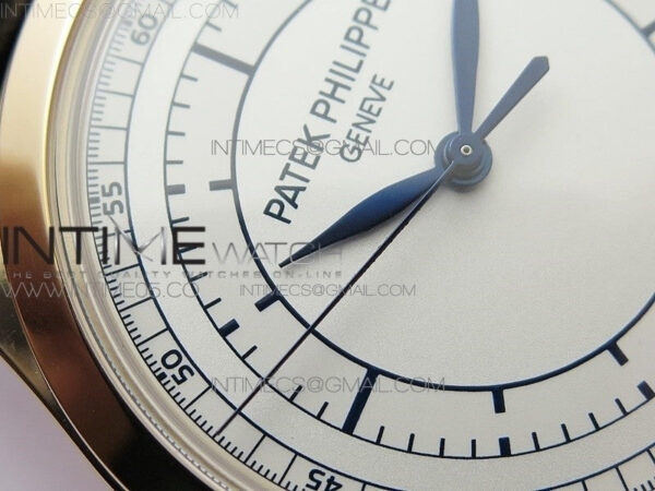 Calatrava 5296R RG ZF 1:1 Best Edition White Dial Blue Hands on Blue Leather Strap 324CS (Free box) – Bild 6