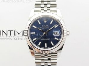 DateJust 36mm 126334 904 SS Clean Factory 1:1 Best Edition Blue Dial Sticks Markers on Jubilee Bracelet