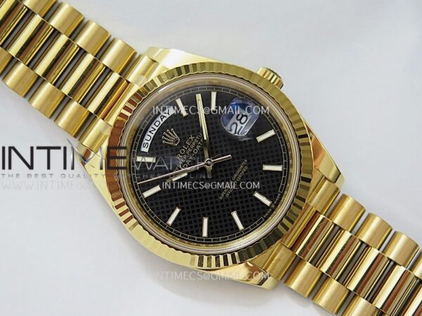 Day Date 40 YG 228238 Clean Factory 1:1 Best Edition Black Dial Stick Marker on President Bracelet VR3255 V3 – Bild 2