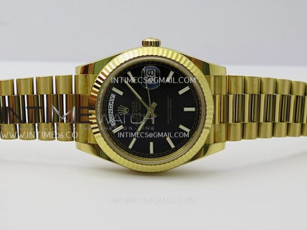 Day Date 40 YG 228238 Clean Factory 1:1 Best Edition Black Dial Stick Marker on President Bracelet VR3255 V3 – Bild 3