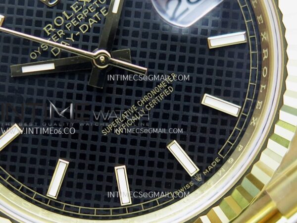 Day Date 40 YG 228238 Clean Factory 1:1 Best Edition Black Dial Stick Marker on President Bracelet VR3255 V3 – Bild 6