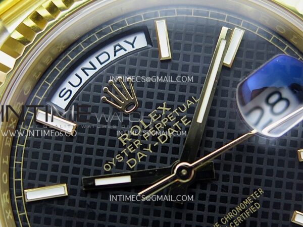 Day Date 40 YG 228238 Clean Factory 1:1 Best Edition Black Dial Stick Marker on President Bracelet VR3255 V3 – Bild 8