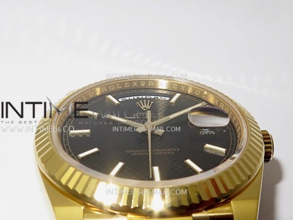 Day Date 40 YG 228238 Clean Factory 1:1 Best Edition Black Dial Stick Marker on President Bracelet VR3255 V3 – Bild 9