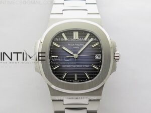 Nautilus 5711/1A-010 3KF 1:1 Best Edition Blue Textured Dial on SS Bracelet Super Clone 26-330 V5 (Copy)