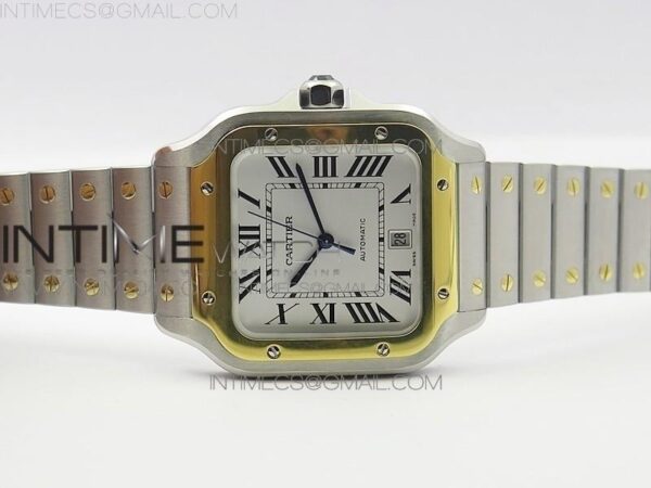 Santos de Cartier 40mm 2018 SS/YG BVF  RG Bezel White Dial on SS/YG SmartLinks Bracelet – Bild 3