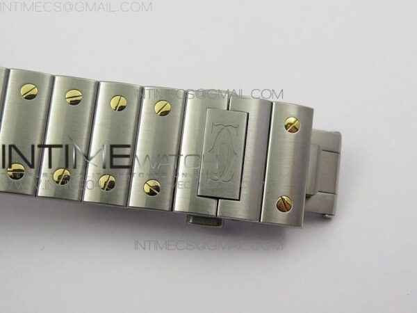 Santos de Cartier 40mm 2018 SS/YG BVF  RG Bezel White Dial on SS/YG SmartLinks Bracelet – Bild 9