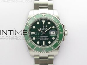 SUBMARINER Hulk 116610 LV GREEN CERAMIC 904L SS CASE ARF 1:1 BEST EDITION GREEN DIAL ON 904L SS BRACELET VR3135
