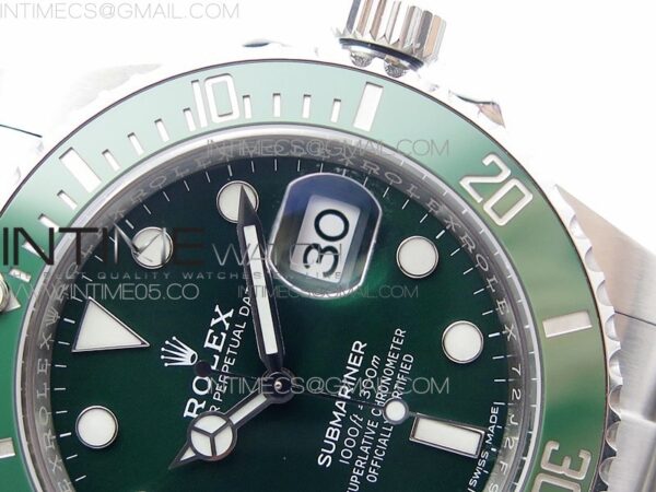 SUBMARINER Hulk 116610 LV GREEN CERAMIC 904L SS CASE ARF 1:1 BEST EDITION GREEN DIAL ON 904L SS BRACELET VR3135 – Bild 22