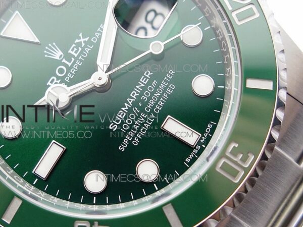 SUBMARINER Hulk 116610 LV GREEN CERAMIC 904L SS CASE ARF 1:1 BEST EDITION GREEN DIAL ON 904L SS BRACELET VR3135 – Bild 9