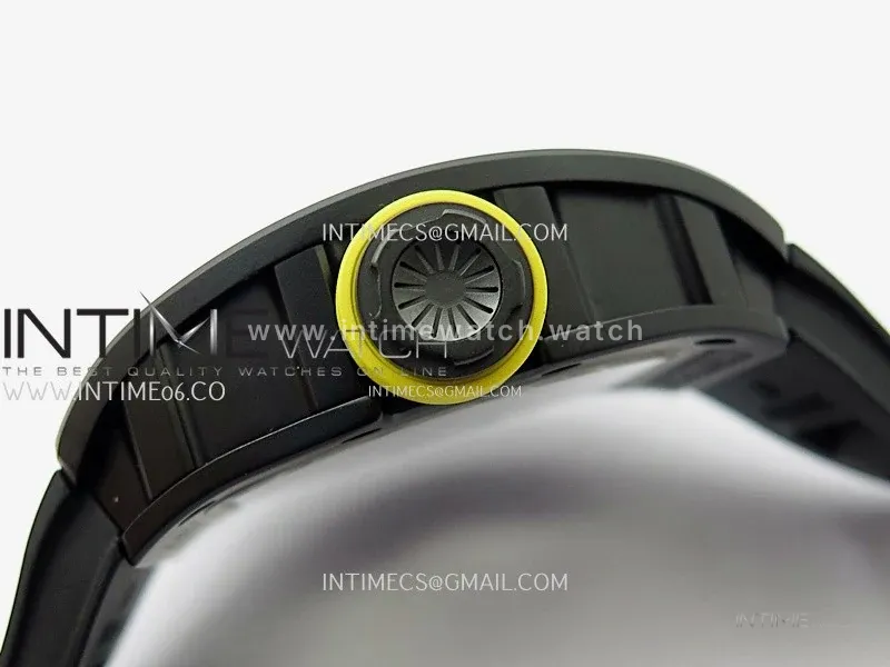 RM035-02 Black Ceramic SONIC Best Edition Skeleton Dial on Black Rubber Strap Clone RMUL1