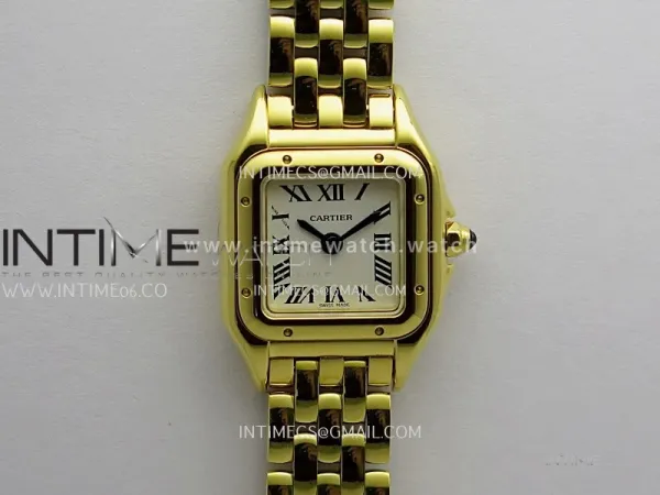 Panthère Secrete Ladies 19mm YG 8848F 1:1 Best Edition White Dial On YG Bracelet Ronda Quartz